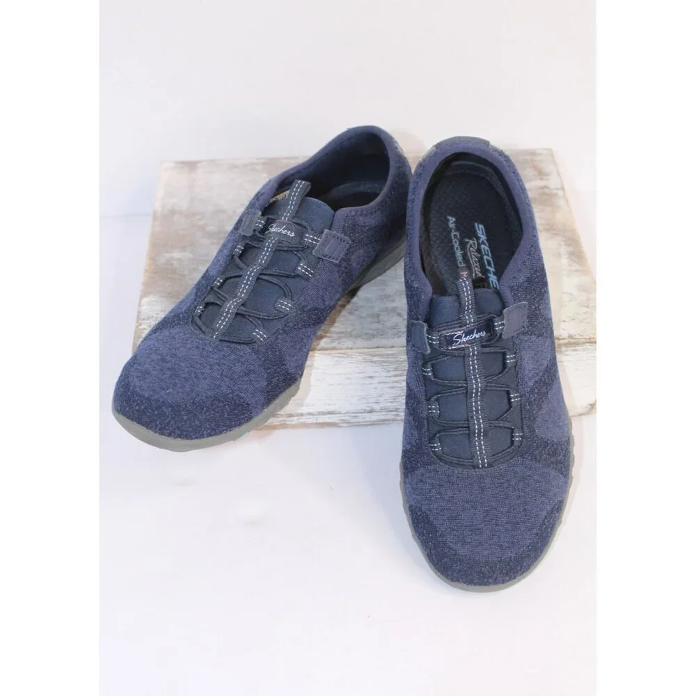 Skechers Relaxed Fit Air Cooled Memory Foam Women's Size 7 Blue Slide On Walking